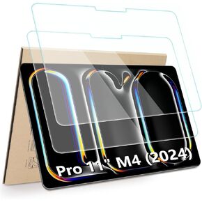 2-Pack Screen Protector Compatible with iPad Pro 11" M4 (2024 Release, 5th generation), [HD Clarity] [9 Hardness] Tempered Glass Film Replacement for iPad Pro 11 Inch M4