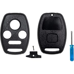 StandardAutoPart Car Remote Head Key 4 Button Shell Case compatible with Honda Civic Accord Pilot Element CR-V (No Key Cutting Required) (Black)