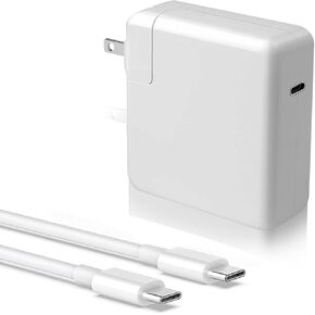 65W 96W TPYE-C White Charger Power Adapter for iPhone Apple MacBook AIR Pro Laptop Google Pixelbook, ThinkPad, Dell XPS, iPad Pro, Galaxy S22/S20, iPhone 15/14/Proand More (65W-C) (SF-20325)