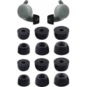 ALXCD Foam Eartips Compatible with Google Pixel Buds A-Series Earbuds, S/M/L 3 Sizes 6 Pairs Memory Foam Tips Earbuds Foam Tips, Compatible with Pixel Buds A-Series Black 12 sml