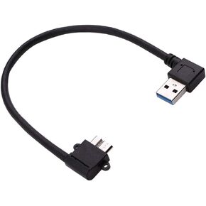 Right Angle Micro B USB 3.0 Cable for Seagate or Toshiba External Hard Drive Cord Wire, BlackBerry Passport Data Cable