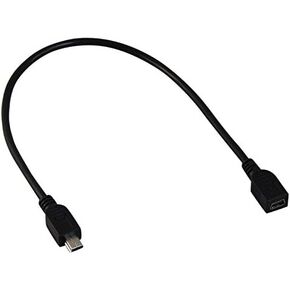 YCS Basics 1 Foot USB 2.0 Mini B Male to Mini B Female Extension Cable
