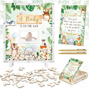 125 قطعة من كتاب ضيف استحمام الطفل البديل على شكل فراشة لإطار صورة استحمام الطفل مع 120 علامة فراشة خشبية لتزيين حمام الطفل تذكار الحمل لحفلة عيد ميلاد الأمهات قريبًا in Kuwait