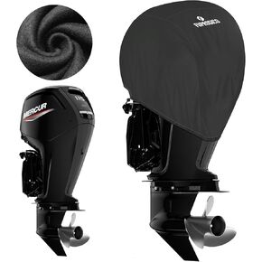 Custom Fit Outboard Motor Cover Compatible with Mercury 175HP, 200HP, 225HP, 175PRO XS - 4 STR V6 3.4L 2018-2023,Waterproof Heavy Duty 900D Oxford with Cotton Lining Boat Motor Cover