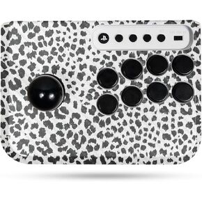 Carbon Fiber Gaming Skin Compatible With Hori Fighting Stick Mini (PS5, PS4, PC) - Snow Leopard Print - Premium 3M Vinyl Protective Wrap Decal Cover - Easy To Apply | Crafted in the USA by MightySkins