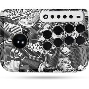 Carbon Fiber Gaming Skin Compatible with Hori Fighting Stick Mini (PS5, PS4, PC) - Candy Skulls - Premium 3M Vinyl Protective Wrap Decal Cover - Easy to Apply | Crafted in The USA by MightySkins