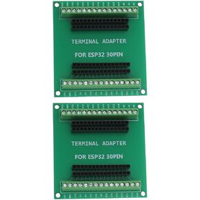 Create idea 2pcs Green 38 Pin Narrow Version ESP32 Breakout Board GPIO 1 Into 2 for ESP-WROOM-32 Microcontroller Development Board 77x63mm