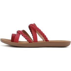 Soda ISABEL ~Women Fashion Comfortable Slip On Flat Cross bands Toe Ring Fashion Sandals
