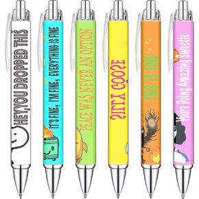 8 PCS Cute Highland Cow Print Pens,Cow Lovers Gifts,Cow Decor School Office Supplies,Cow Gifts for Women Girls Teen