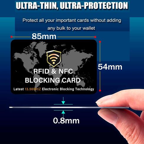 SaiTech IT 2 Pack RFID Blocking Card NFC Contactless Debit/Credit Card ATM Passport Protector ideal for Men & women slim with World map design perfectly fit in wallet - Blue in Kuwait