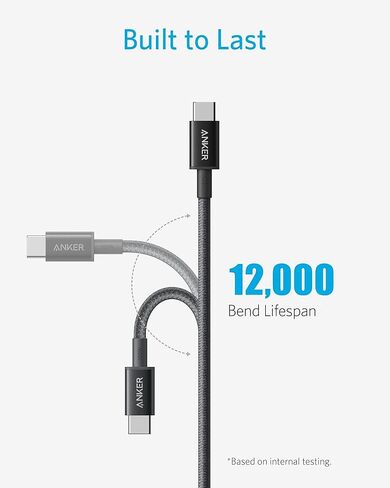 Anker USB C Charger Cable (6ft 100W, 5Pack), USB 2.0 Type C Charger Fast Charging for iPhone 15 / 15Pro / 15Plus / 15ProMax MacBook Pro 2020, iPad Pro 2020, iPad Air 4, Samsung Galaxy S23+/S23 Ultra in Saudi Arabia