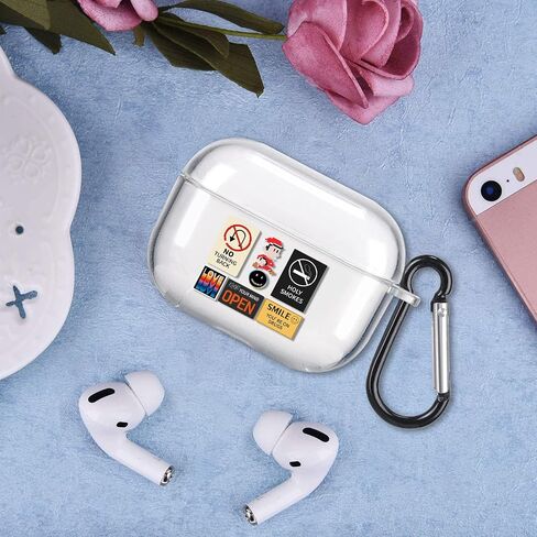 حافظة AirPods Pro كلاسيكية رائعة ومضحكة بتصميم نمط AirPods مع حلقة تسلق متينة من مادة TPU حافظة AirPod Pro كاملة الحماية للرجال والنساء والأولاد غطاء Kawaii لحافظة شحن Apple Airpods Pro 2019 in Saudi Arabia