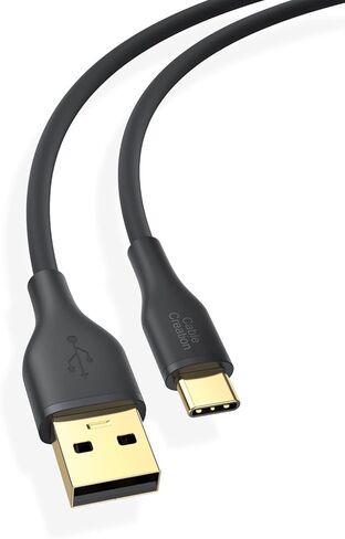 CableCreation USB C Cable, USB A to USB C Cable 3.3ft Soft Silicone USB C Cord, USB 2.0 Type C Charger Cable 3A Fast Charging Compatible for Car Carplay, Galaxy, Steam Deck, MacBook Pro/Air, Blue in Kuwait