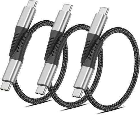 كابل USB C إلى USB C بطول 1 قدم، 3 كابلات USB C قصيرة للسيارة، سلك شحن سريع من النوع C المضفر لهاتف iPhone 15 16 Pro Max iPad MacBook Android Samsung Galaxy S23 Ultra Pixel، كابل USBC إلى USBC بطول 1 قدم in Saudi Arabia