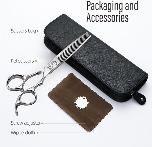Fenice Totem Dog Grooming Scissors: 7.5 inch Pet Curved Shears Made Of Japanese VG10 Advanced Stainless Steel Professional Grooming Scissors for Dogs Cats and Other Pets in Saudi Arabia