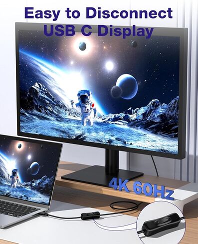 كابل RIITOP USB من النوع C للتشغيل والإيقاف [3.3 قدم]، كابل USB 3.1 C إلى C مع محول يدعم الفيديو/البيانات وشحن سريع 20 فولت/3 أمبير PD [10 جيجابت في الثانية] in Kuwait