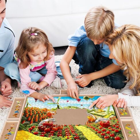 MOCOWAY 1500 Piece Wooden Puzzle Table Rotating Puzzle Board with 6 Drawers and Cover Portable Spinning Jigsaw Puzzle Board Holiday Birthday Gift for Boys Girls Friends Family, 36.6" x28.2.1" in Saudi Arabia