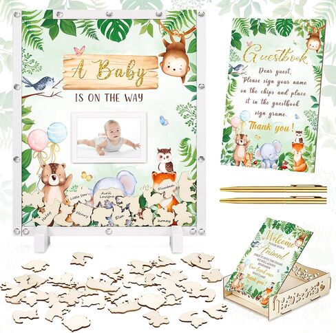 125 قطعة من كتاب ضيف استحمام الطفل البديل على شكل فراشة لإطار صورة استحمام الطفل مع 120 علامة فراشة خشبية لتزيين حمام الطفل تذكار الحمل لحفلة عيد ميلاد الأمهات قريبًا in Kuwait