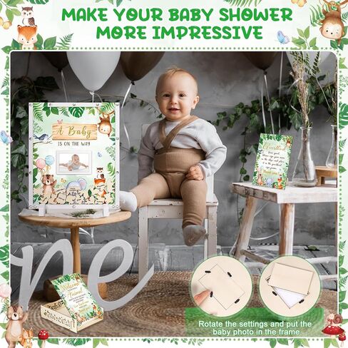 125 قطعة من كتاب ضيف استحمام الطفل البديل على شكل فراشة لإطار صورة استحمام الطفل مع 120 علامة فراشة خشبية لتزيين حمام الطفل تذكار الحمل لحفلة عيد ميلاد الأمهات قريبًا in Kuwait