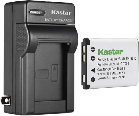 Kastar 1-Pack Li42B Battery and AC Wall Charger Replacement for Olympus Stylus 780, Stylus 790SW, Stylus 820, Stylus 830, Stylus 840, Stylus 850SW, Stylus 1040, Stylus 1050SW, Stylus 1200, Stylus 5010 in Saudi Arabia