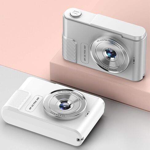 Digital Camera 48MP 4K Vlogging Camera with 2.4 Inch Screen 16X Digital Zoom Compact Camera for Teens Beginner Adult (White) in Saudi Arabia