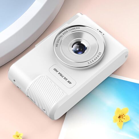 Digital Camera 48MP 4K Vlogging Camera with 2.4 Inch Screen 16X Digital Zoom Compact Camera for Teens Beginner Adult (White) in Saudi Arabia