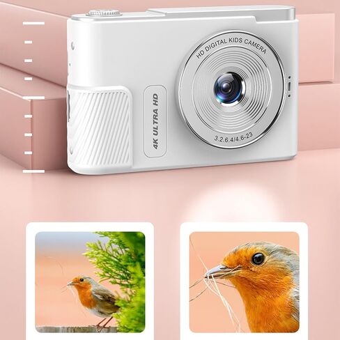 Digital Camera 48MP 4K Vlogging Camera with 2.4 Inch Screen 16X Digital Zoom Compact Camera for Teens Beginner Adult (White) in Saudi Arabia