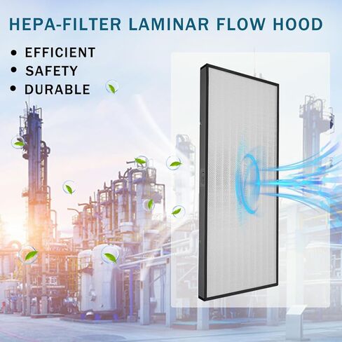 غطاء التدفق الصفحي لمرشح HEPA H14 وحدة مرشح المروحة المحدثة (يتضمن فلتر HEPA) 100/ISO فئة 5 غرفة الأبحاث/المختبر/غرفة الأبحاث/غرفة الفطر، غطاء تدفق الهواء الصفحي (46.2 بوصة × 22.6 بوصة 110 فولت) in Kuwait