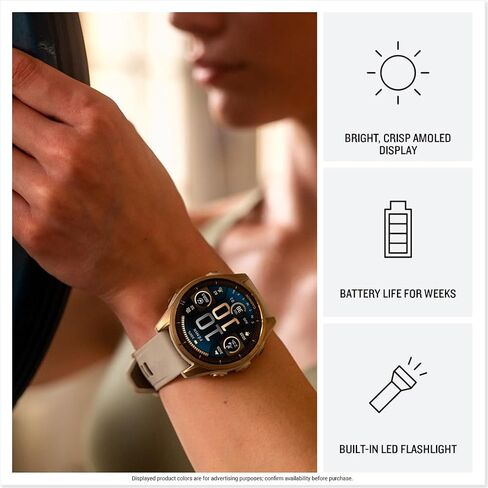 Garmin fēnix® 8 – 47 ملم، AMOLED، ساعة ذكية Premium Multisport GPS، عمر بطارية طويل الأمد، تصنيف الغوص، مصباح يدوي LED مدمج، رمادي داكن مع حزام أسود in Kuwait