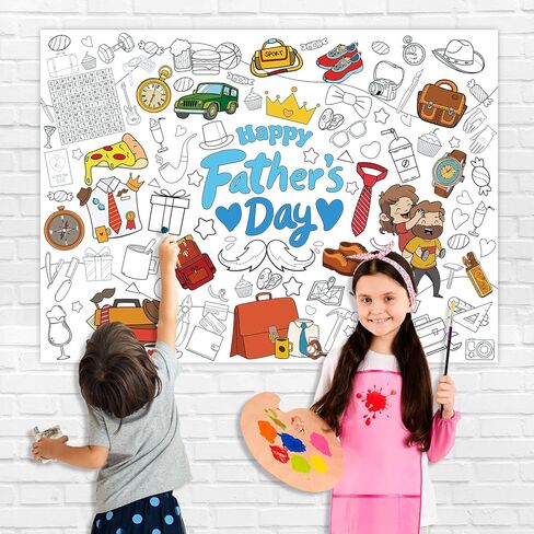 43.3 x 31.5 Inch Graduation Coloring Paper Tablecloth Poster for Kids - Disposable Giant Color-in Banner for Children's Activity - Educational Decoration for Classroom, Playroom, Kindergarten Favors in Kuwait