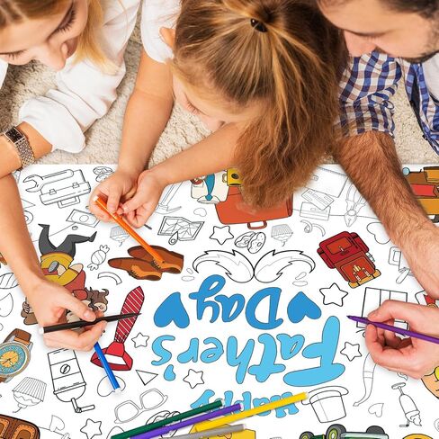 43.3 x 31.5 Inch Graduation Coloring Paper Tablecloth Poster for Kids - Disposable Giant Color-in Banner for Children's Activity - Educational Decoration for Classroom, Playroom, Kindergarten Favors in Kuwait