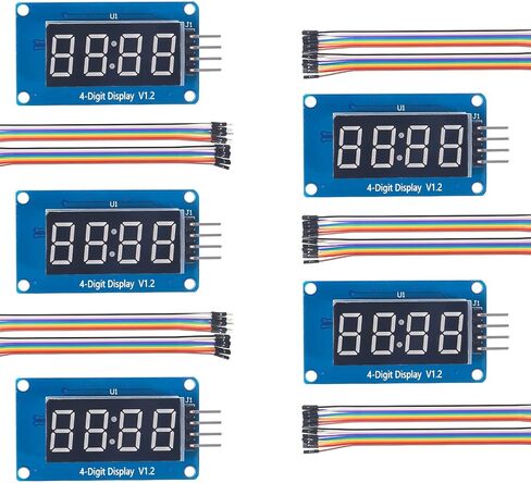 5 قطعة TM1637 0.56 بوصة 4 بت وحدة عرض LED رقمية مع عرض الساعة 0.36 بوصة الأنود المشترك الأحمر أنبوب رقمي مع كابل لـ Arduino Raspberry Pi DIY Kits in Saudi Arabia