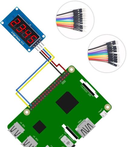 5 قطعة TM1637 0.56 بوصة 4 بت وحدة عرض LED رقمية مع عرض الساعة 0.36 بوصة الأنود المشترك الأحمر أنبوب رقمي مع كابل لـ Arduino Raspberry Pi DIY Kits in Saudi Arabia