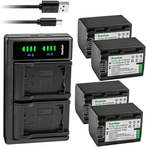 Kastar 4-Pack Battery and LTD2 USB Charger Replacement for Sony DCR-DVD505, DCR-DVD506, DCR-DVD508, DCR-DVD510, DCR-DVD602, DCR-DVD605, DCR-DVD608, DCR-DVD610, DCR-DVD650, DCR-DVD653, DCR-DVD703 in Saudi Arabia
