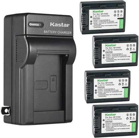 Kastar 4-Pack Battery and AC Wall Charger Replacement for Sony DCR-SR36, DCR-SR37, DCR-SR38, DCR-SR40, DCR-SR42, DCR-SR45, DCR-SR46, DCR-SR47, DCR-SR48, DCR-SR50, DCR-SR52, DCR-SR55, DCR-SR57, DCR-S60 in Saudi Arabia