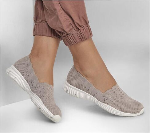 حذاء Skechers للسيدات - Stat - ياقة صدفية، سهل الارتداء مصنوع من نسيج Skech-Knit - مقاس كلاسيكي in Saudi Arabia