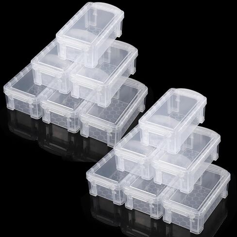 6 Pcs Mini Plastic Boxes, Small Clear Storage Containers with Locking Lids, Clear Plastic Organizers for Crafts, Stationery, Jewelry, Sewing, Multipurpose Cases for Accessories in Kuwait