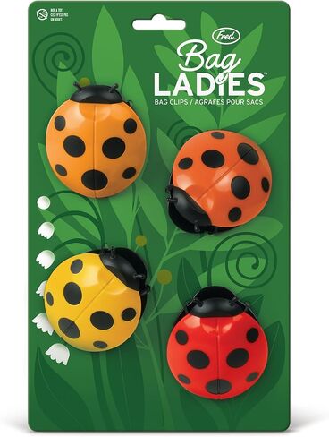 Genuine Fred SNACK SPIRITS Bag Clips, Set of 4, Molded Day of the Dead skull design, Dio de los Muertos, Colorful Calaveras, Bag Clips for food storage in Saudi Arabia