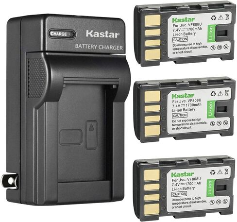 بطارية بديلة من Kastar BN-VF808 وشاحن حائط تيار متردد لـ JVC GZ-MG275B GZ-MG275E GZ-MG275EK GZ-MG275EX GZ-MG275S GZ-MG275US GZ-MG330 GZ-MG330A GZ-MG330AUS GZ-MG330B GZ-MG330H جي زد-MG330HUS in Kuwait