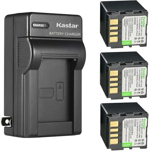 Kastar 4-Pack Battery and AC Wall Charger Replacement for JVC GZ-MG77EX GZ-MG77EY GZ-MG77EZ GZ-MG77U GZ-MG77US GZ-MG500 GZ-MG500AC GZ-MG500U GZ-MG505 GZ-MG505AA GZ-MG505AC GZ-MG505AG GZ-MG505AH in Saudi Arabia