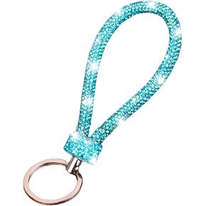 Rhinestone Keychain Sparkle, Bling Glitter Crystal Lanyard Key Chain, Wristlet Bangle Key Ring Holder for Women Purse in Saudi Arabia