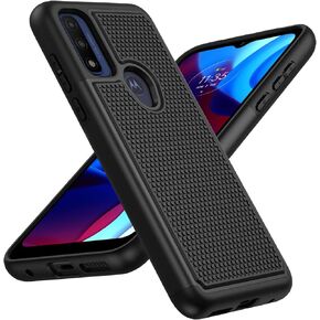 BNIUT for Motorola Moto G Pure Case: Dual Layer Protective Heavy Duty Cell Phone Cover Shockproof Rugged with Non Slip Textured Back - Military Protection Bumper Tough - 6.5inch (Matte Black)