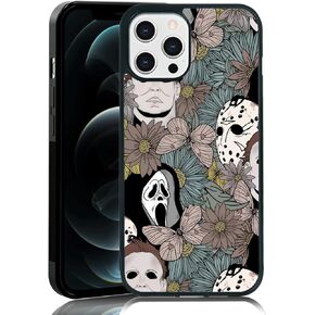 Horror Flowers Scary Phone Case Fit for iPhone 15 Pro Max, TPU iPhone Case Shockproof Ghostface Fashion Design Phone Cover Gift for Boy Girl Men Women