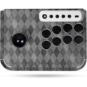 Glossy Glitter Gaming Skin Compatible with Hori Fighting Stick Mini (PS5, PS4, PC) - Black Argyle - Premium 3M Vinyl Protective Wrap Decal Cover - Easy to Apply | Crafted in The USA by MightySkins