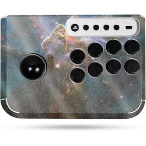 Glossy Glitter Gaming Skin Compatible with Hori Fighting Stick Mini (PS5, PS4, PC) - Eagle Nebula - Premium 3M Vinyl Protective Wrap Decal Cover - Easy to Apply | Crafted in The USA by MightySkins