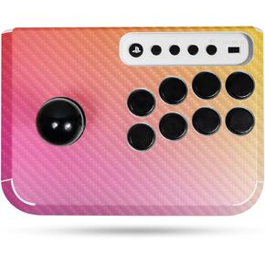Carbon Fiber Gaming Skin Compatible with Hori Fighting Stick Mini (PS5, PS4, PC) - Sunset Blur - Premium 3M Vinyl Protective Wrap Decal Cover - Easy to Apply | Crafted in The USA by MightySkins