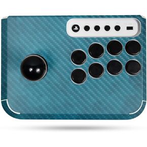 Carbon Fiber Gaming Skin Compatible with Hori Fighting Stick Mini (PS5, PS4, PC) - Blue Strokes - Premium 3M Vinyl Protective Wrap Decal Cover - Easy to Apply | Crafted in The USA by MightySkins