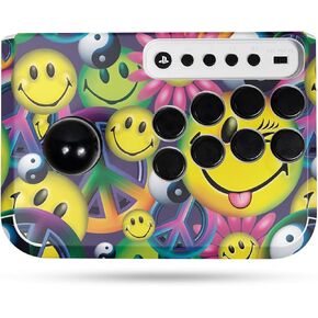 Gaming Skin Compatible with Hori Fighting Stick Mini (PS5, PS4, PC) - Peace Smile - Premium 3M Vinyl Protective Wrap Decal Cover - Easy to Apply | Crafted in The USA by MightySkins