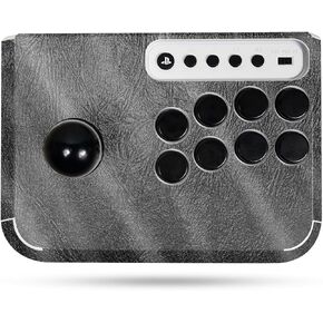 Glossy Glitter Gaming Skin Compatible with Hori Fighting Stick Mini (PS5, PS4, PC) - Black Leather - Premium 3M Vinyl Protective Wrap Decal Cover - Easy to Apply | Crafted in The USA by MightySkins