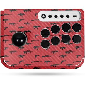 Carbon Fiber Gaming Skin Compatible with Hori Fighting Stick Mini (PS5, PS4, PC) - Guns - Premium 3M Vinyl Protective Wrap Decal Cover - Easy to Apply | Crafted in The USA by MightySkins